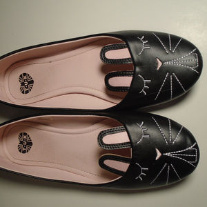 T.U.K. Sleeping Bunny Ears Ballet Flats US 9